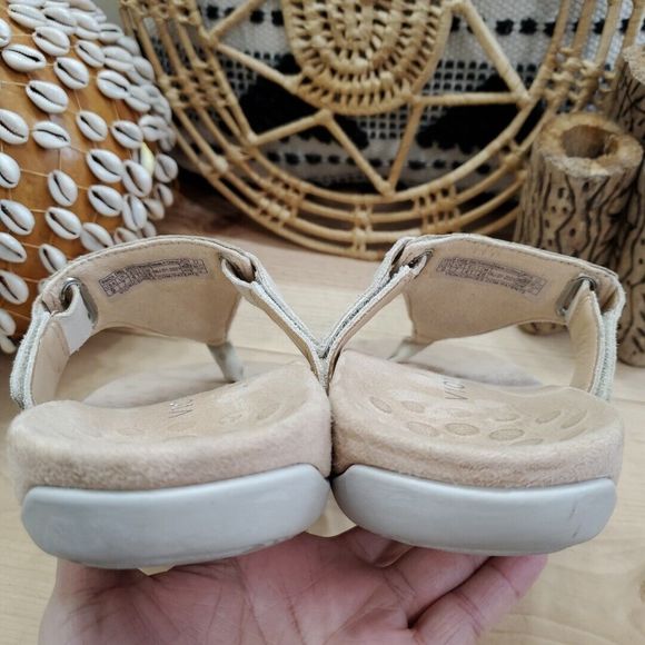 Vionic Wanda Sandals Leather Snake Adjustable Post Toe Bone Comfort Womens 9/41 - Picture 8 of 12